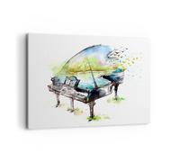 Impression sur Toile 100x70cm Tableaux Image Photo Piano Nature Musique élégance
