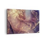 Impression sur Toile 100x70cm Tableaux Image Photo Pierre Or Marbre Decoration