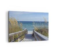 Impression sur Toile 100x70cm Tableaux Image Photo Plage Dune Piste Decoration