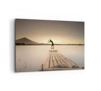 Impression sur Toile 100x70cm Tableaux Image Photo Radeau Ouest Le Soleil