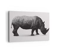 Impression sur Toile 100x70cm Tableaux Image Photo Rhino Animal Afrique Safari