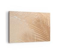 Impression sur Toile 100x70cm Tableaux Image Photo Sable Ombre Feuilles