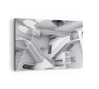 Impression sur Toile 100x70cm Tableaux Image Photo Science Illusion Escaliers
