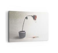 Impression sur Toile 100x70cm Tableaux Image Photo Symbole Rose Souffrance