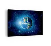 Impression sur Toile 100x70cm Tableaux Image Photo Terre Univers Etoiles Galaxie
