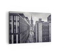 Impression sur Toile 100x70cm Tableaux Image Photo Varsovie Palais Culture