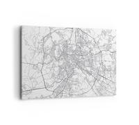 Impression sur Toile 100x70cm Tableaux Image Photo Ville Carte Rome Decoration
