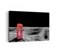 Impression sur Toile 100x70cm Tableaux Image Téléphone londres lune astronaute