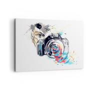 Impression sur Toile 100x70cm Tableaux Le photographe appareil mise au point