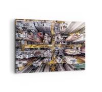 Impression sur Toile 100x70cm Tableaux Metropolis Photographie Aérienne Rue