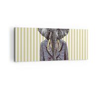 Impression sur Toile 120x50cm Tableaux Elephant Costume Abstraction illustration