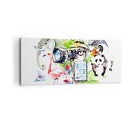 Impression sur Toile 120x50cm Tableaux flamants roses sauvage faune photographe