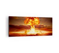 Impression sur Toile 120x50cm Tableaux Guerre bombe nu ire champignon