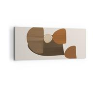 Impression sur Toile 120x50cm Tableaux Image Abstraction Marron Minimalisme