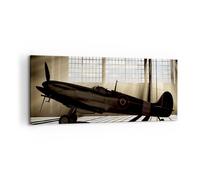 Impression sur Toile 120x50cm Tableaux Image Airplain Hangar vol historique