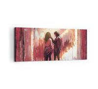 Impression sur Toile 120x50cm Tableaux Image artistique illustration amant