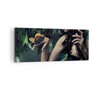 Impression sur Toile 120x50cm Tableaux Image Corps cosmétiques mode papillon