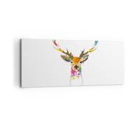 Impression sur Toile 120x50cm Tableaux Image Deer imaginaire graffiti graphique