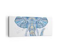 Impression sur Toile 120x50cm Tableaux Image Elephant modèles faune afrique