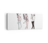 Impression sur Toile 120x50cm Tableaux Image Filles mode tendances rencontre
