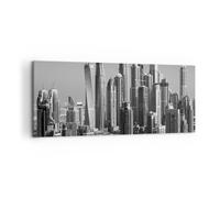 Impression sur Toile 120x50cm Tableaux Image Gratte-ciel Photographie Dubaï