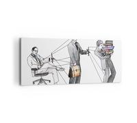 Impression sur Toile 120x50cm Tableaux Image Job humain marionette Illustration