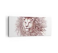 Impression sur Toile 120x50cm Tableaux Image Lion le roi la faune la fourrure