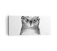 Impression sur Toile 120x50cm Tableaux Image mode conception hibou aquarelle