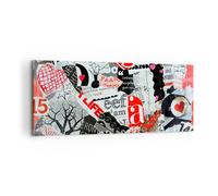 Impression sur Toile 120x50cm Tableaux Image Mots modèles coeurs le magazine
