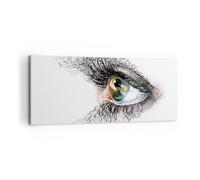 Impression sur Toile 120x50cm Tableaux Image Oeil Humain Illustration adulte