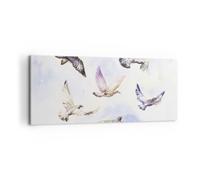 Impression sur Toile 120x50cm Tableaux Image Oiseaux aquarelle sauvagerie vol