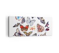 Impression sur Toile 120x50cm Tableaux Image Papillons illustration ailes