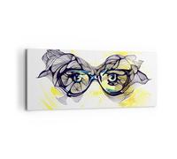 Impression sur Toile 120x50cm Tableaux Image personne oeil nuances décoration