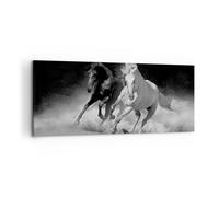 Impression sur Toile 120x50cm Tableaux Image Photo Andalouse Chevaux Galop