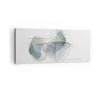 Impression sur Toile 120x50cm Tableaux Image Photo Aquarelle Taches Or