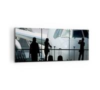Impression sur Toile 120x50cm Tableaux Image Photo Avion Aéroport Passagers