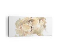 Impression sur Toile 120x50cm Tableaux Image Photo Baiser Couple Amour