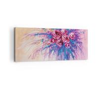 Impression sur Toile 120x50cm Tableaux Image Photo Bouquet Fleurs Roses