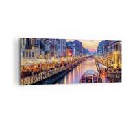Impression sur Toile 120x50cm Tableaux Image Photo Canal Grande Soir Decoration