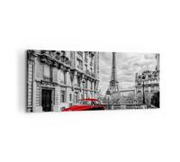 Impression sur Toile 120x50cm Tableaux Image Photo Car Eiffle Rue Art Decoration
