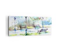 Impression sur Toile 120x50cm Tableaux Image Photo Chemin urbain parc paysage