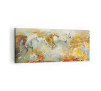 Impression sur Toile 120x50cm Tableaux Image Photo Chevaux Galop Modernes
