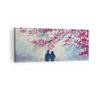Impression sur Toile 120x50cm Tableaux Image Photo Couple Paris Arbre Decoration