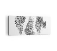 Impression sur Toile 120x50cm Tableaux Image Photo Dessin ange ailes plumes