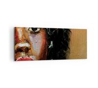 Impression sur Toile 120x50cm Tableaux Image Photo Empâtement Portrait Africain