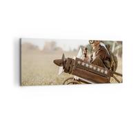 Impression sur Toile 120x50cm Tableaux Image Photo Enfance Avion Jouet