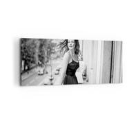 Impression sur Toile 120x50cm Tableaux Image Photo Femme Balcon Rue Decoration