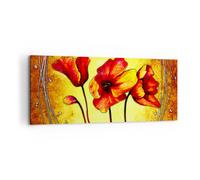 Impression sur Toile 120x50cm Tableaux Image Photo Fleurs panneaux tige lignes
