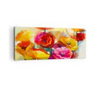 Impression sur Toile 120x50cm Tableaux Image Photo Fleurs Printemps Flore Jardin