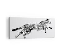 Impression sur Toile 120x50cm Tableaux Image Photo Guépard animaux points